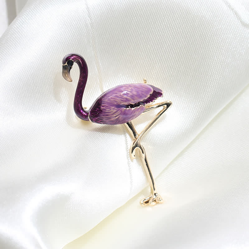 Women's Exotic Enamel Flamingo Brooch - image 15