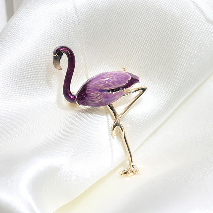 Women's Exotic Enamel Flamingo Brooch - image 15