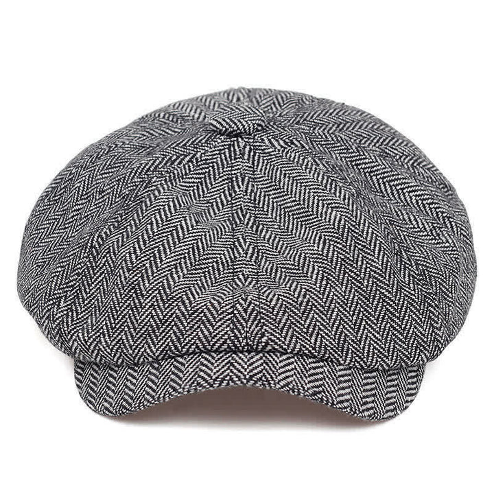 Retro Herringbone Octagonal Beret Hat