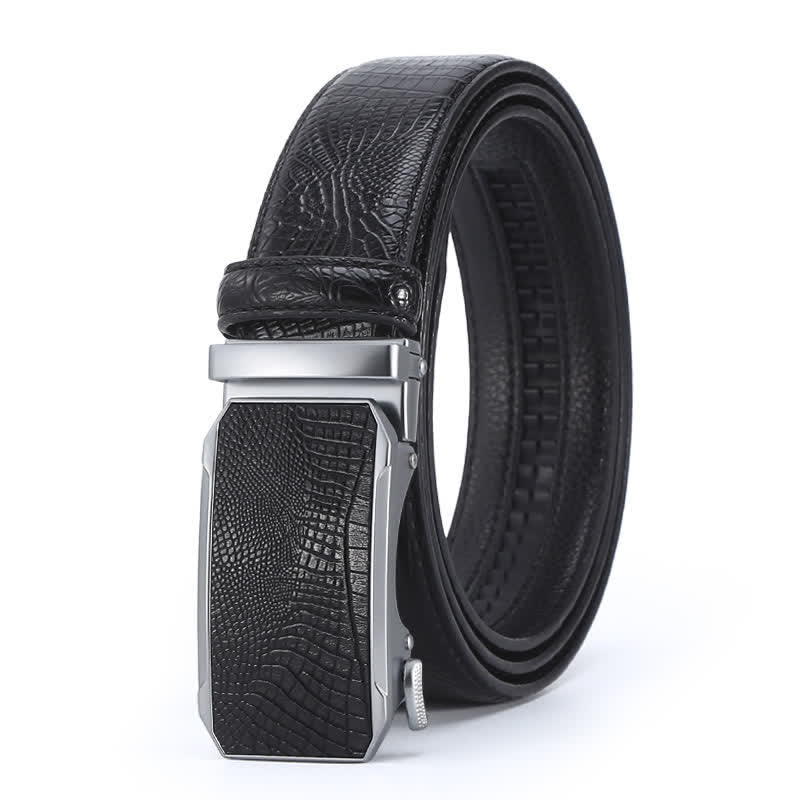 Men's Luxury Crocodile Skin Pattern Leather Belt - Style #1 - 44 - image 2