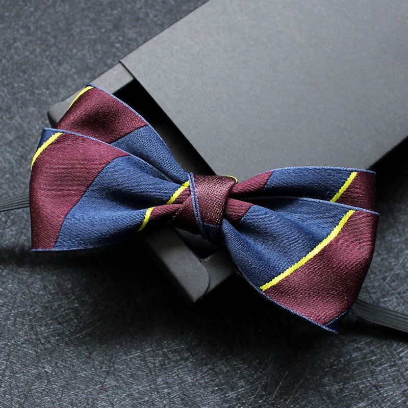 Men's Abstract Pattern Double Layers Bow Tie - Style #5 - image 6
