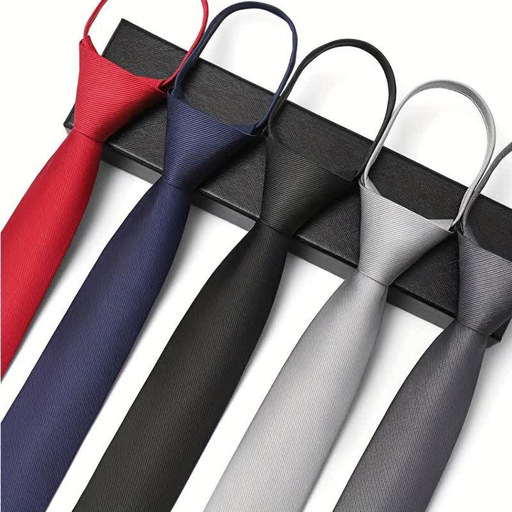 Men's Solid Color Zipper Tie Adjustable Necktie - image 2