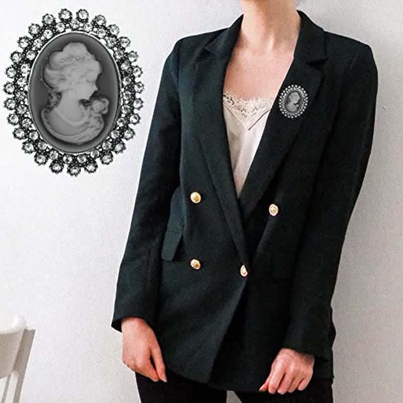 Women's Oval Cameo Beauty Victorian Brooch - image 1