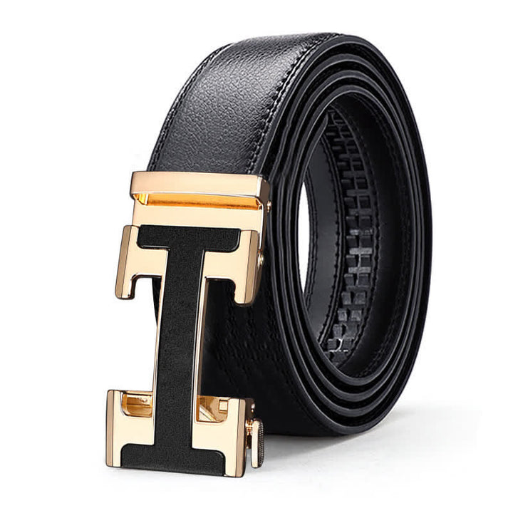 Men's Luxury Embossed Automatic Buckle Leather Belt - image 11