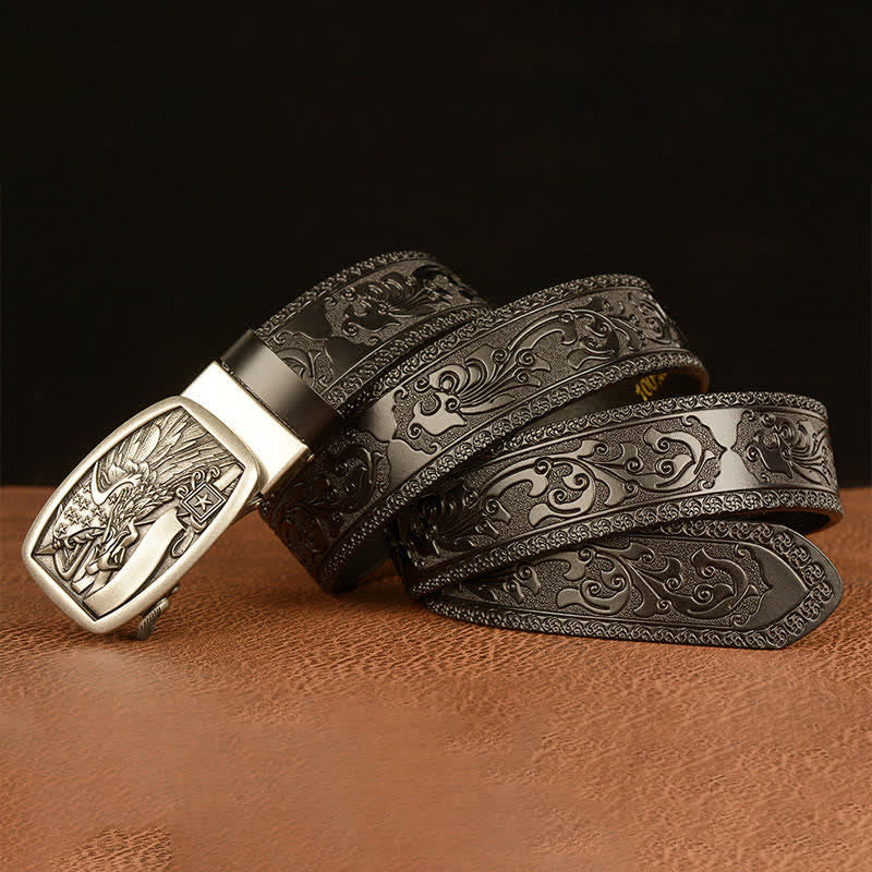 Men's American Flag Hawk Eagle Leather Belt - image 17