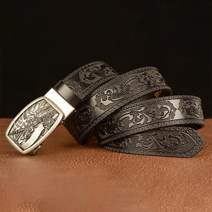 Men's American Flag Hawk Eagle Leather Belt - image 17