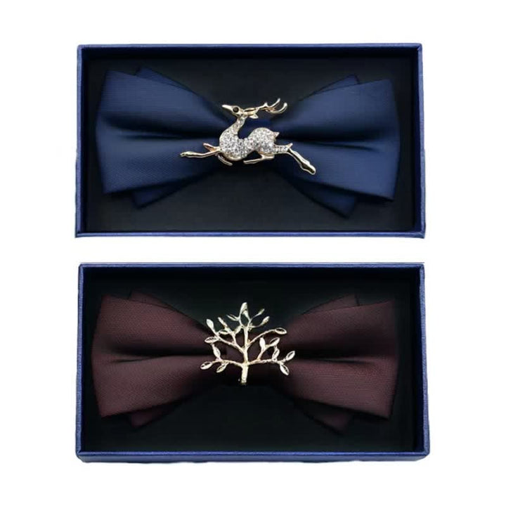 Men's Rhinestone Metal Matte Bow Tie - image 0