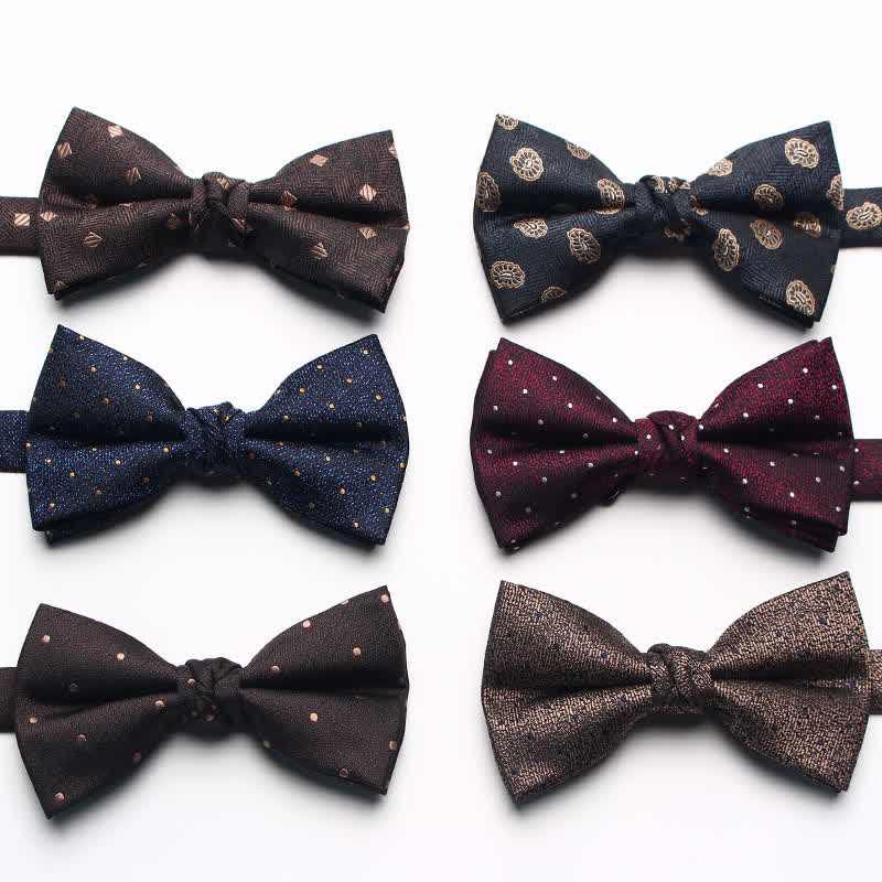 Men's Antique Yarn-dyed Jacquard Bow Tie - image 2