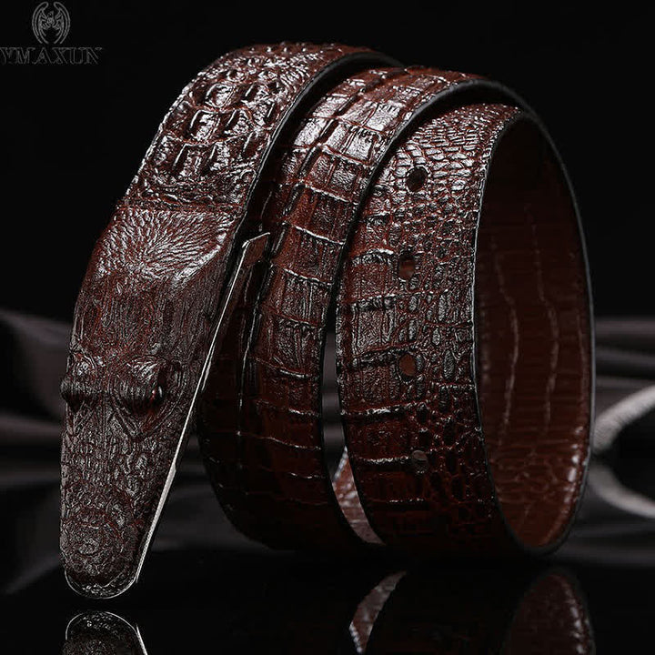 Men's Lifelike Crocodile Head Buckle Leather Belt - image 3