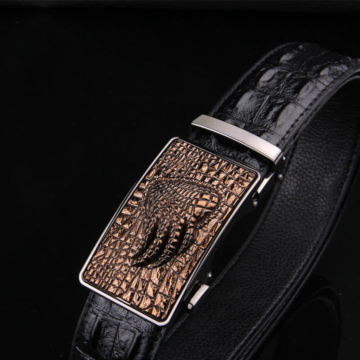 Men's Alligator Claw Crocodile Print Automatic Leather Belt - image 4