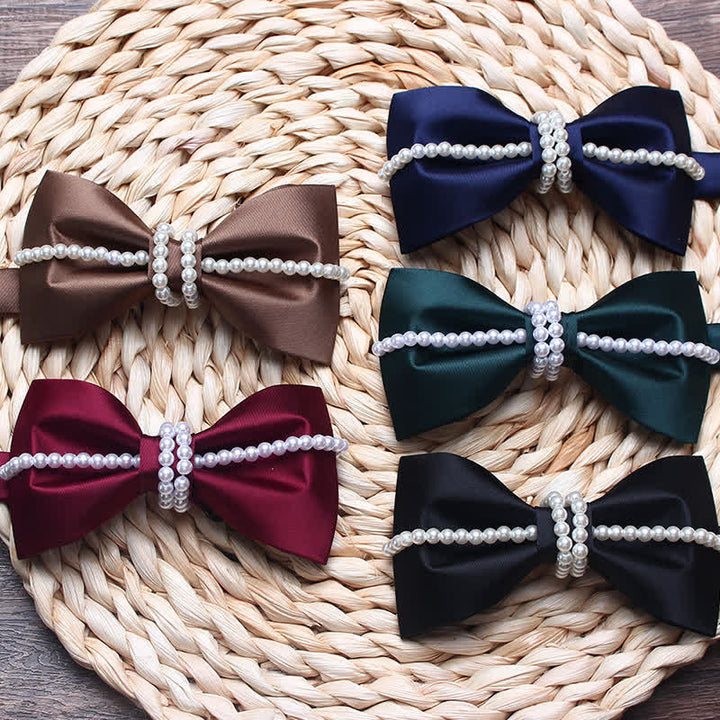 Men's Pearl Decor Chain Bow Tie - image 12