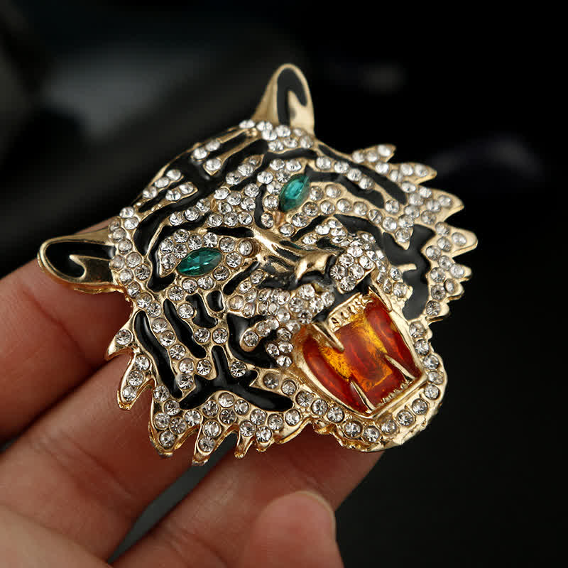Men's Retro Tiger Head Brooch - image 4