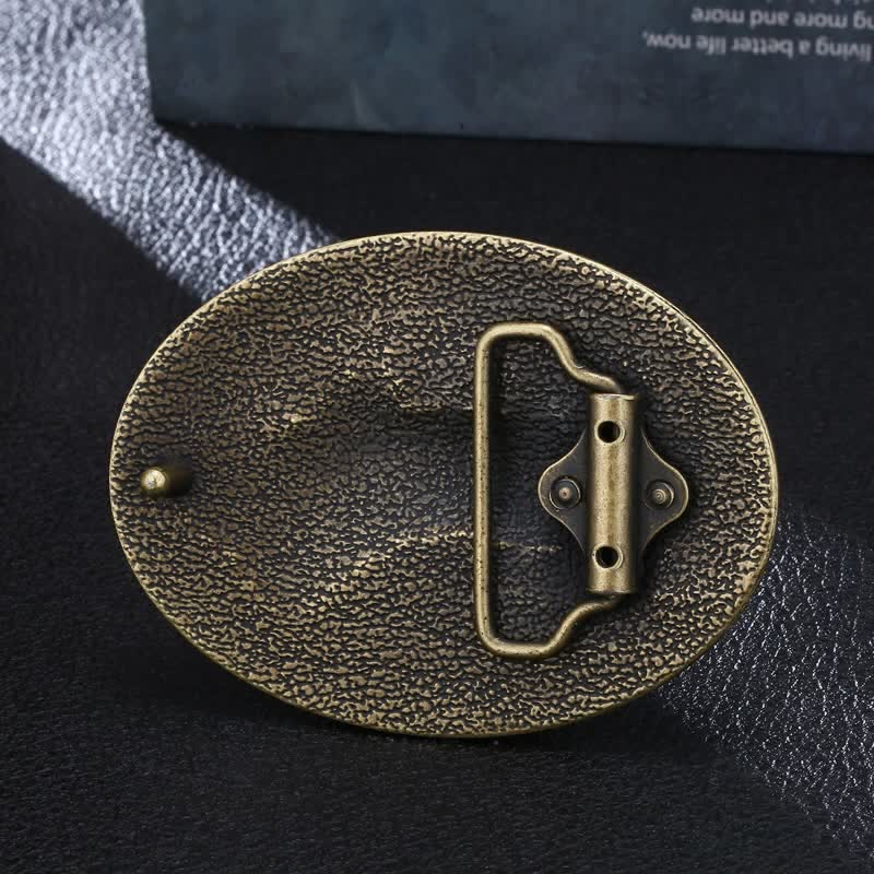 Men's DIY Elk Deer American Flag Buckle Leather Belt - image 4