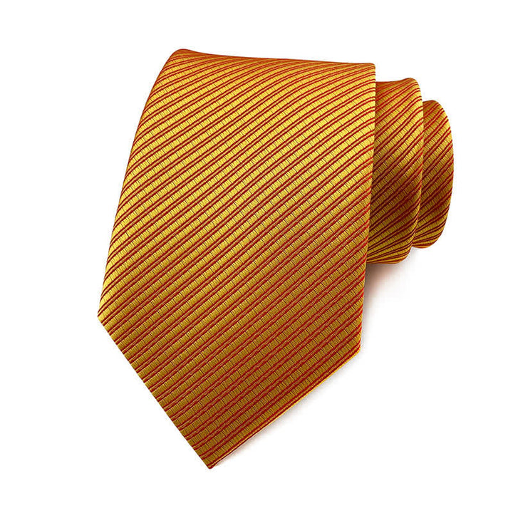 Men's Solid Color Discreet Twill Work Necktie - Gold - image 14
