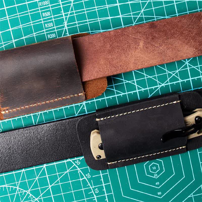 Horizontal Carry Leather Sheath Open Bottom Belt Bag - image 5