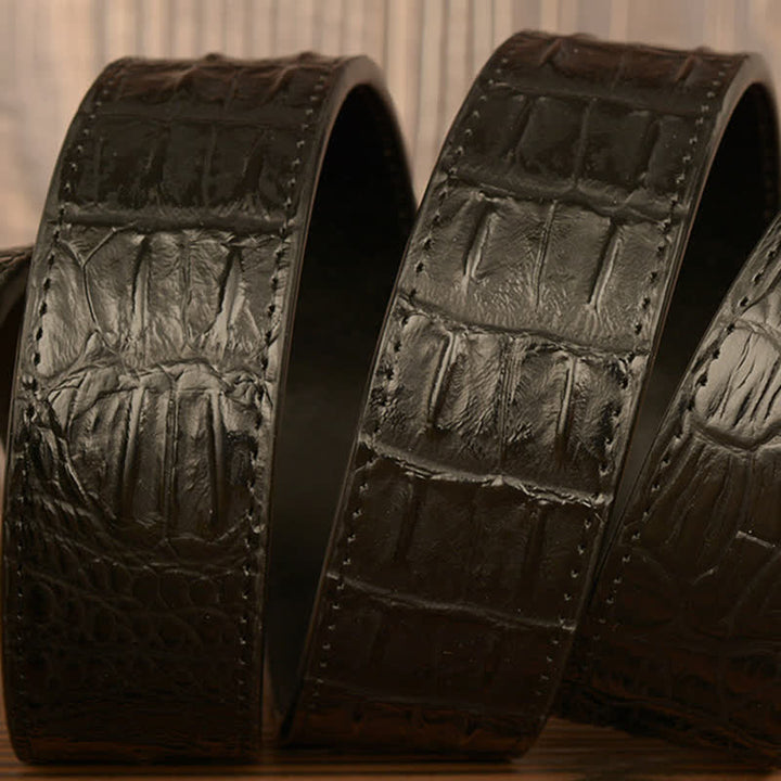 Men's Curled Cobra Alligator Pattern Leather Belt - image 9