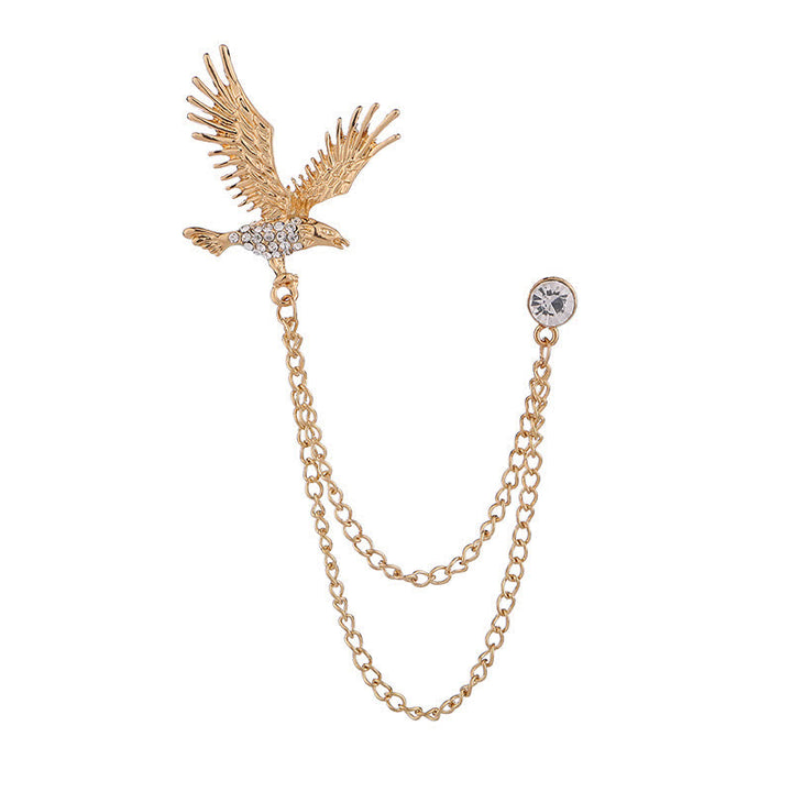 Men's Soaring Eagle Rhinestones Brooch - image 4