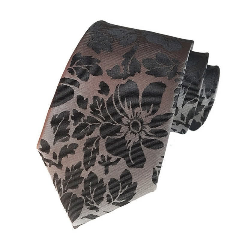 2Pcs Men's Garden Leaves Floral Necktie Set - image 5