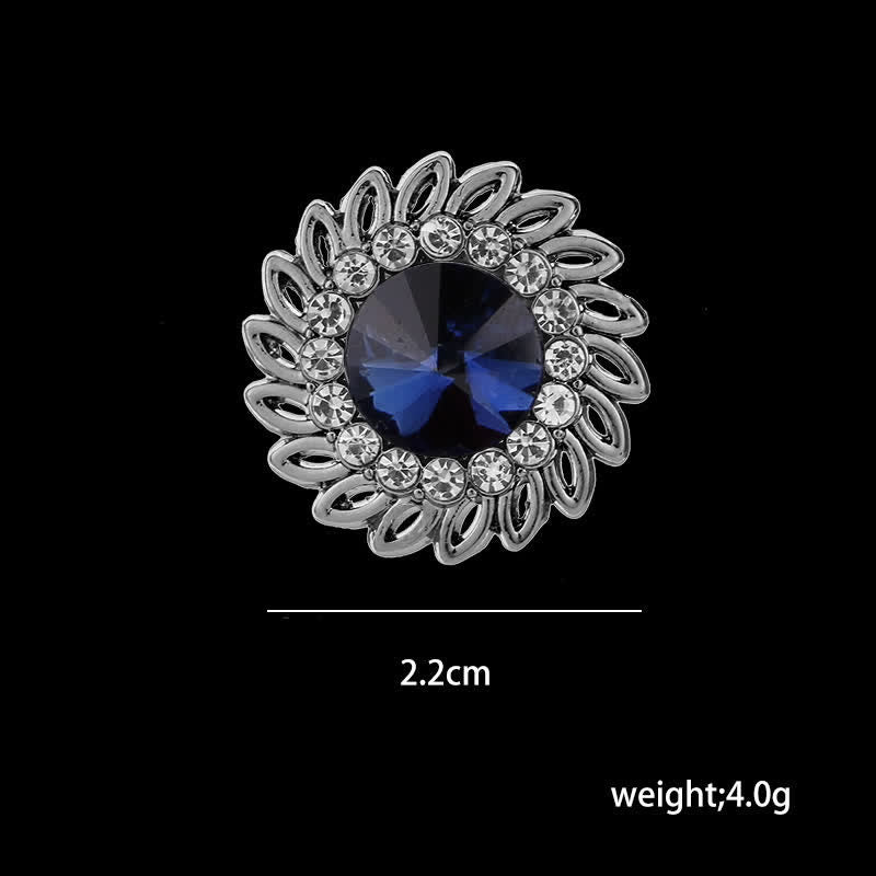 Men's Royal Flower Crystal Brooch - image 4