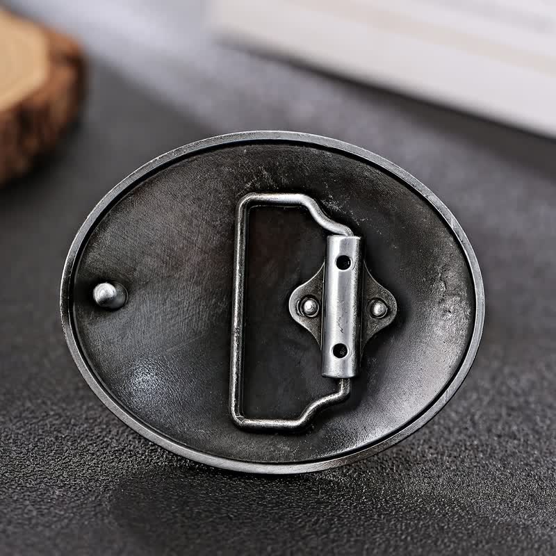 Men's DIY Cowboy American Flag Buckle Leather Belt - image 1