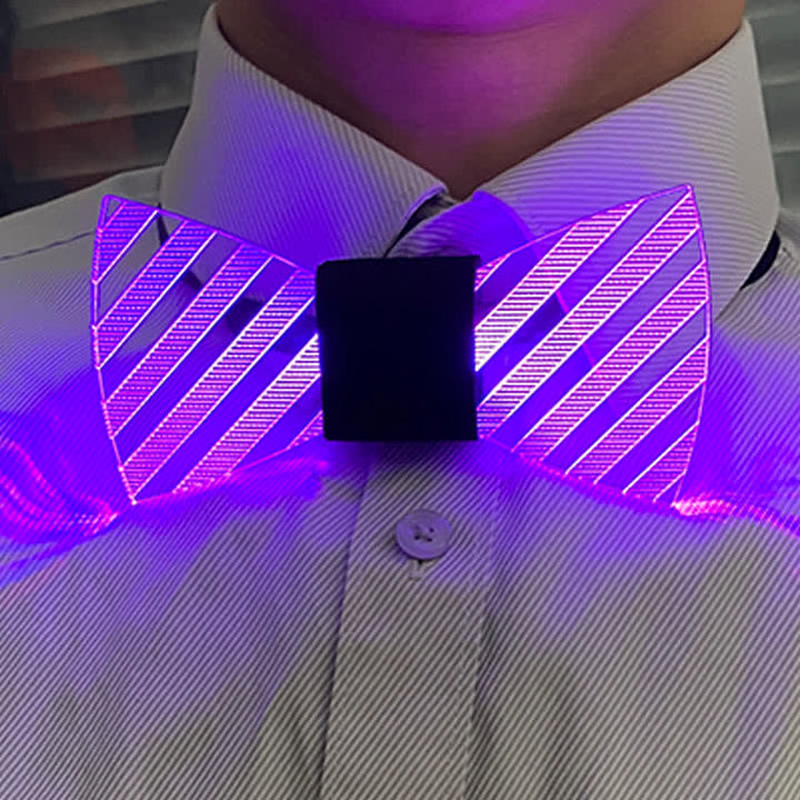 7 Colors Striped Luminous Party Acrylic Bow Tie - image 2