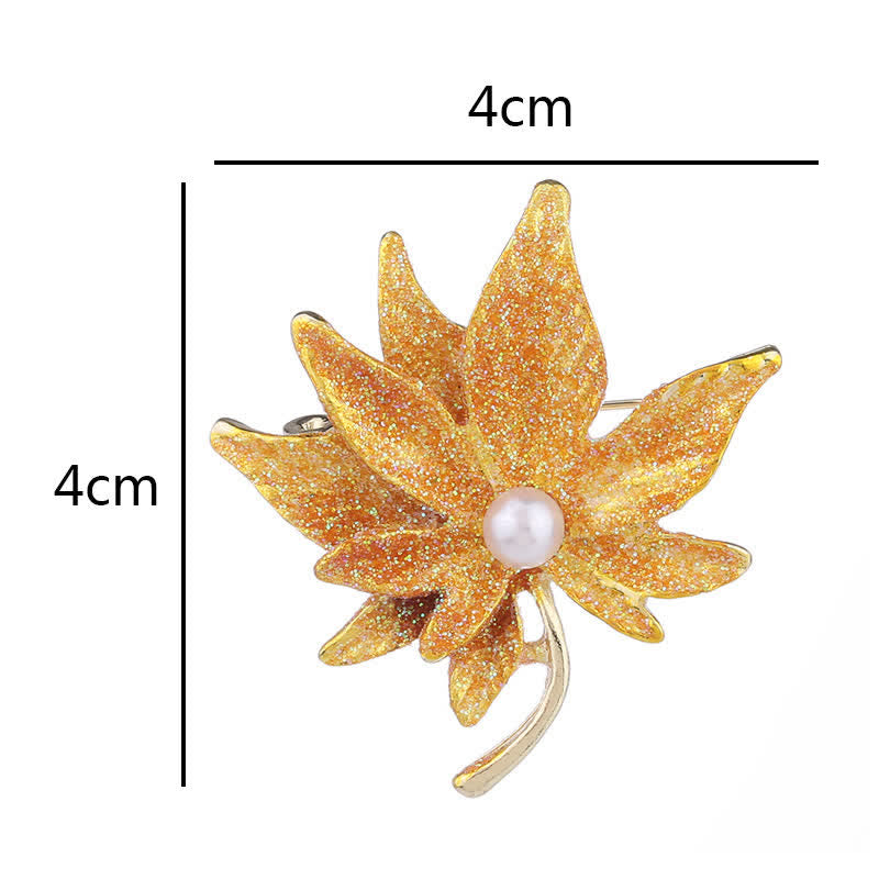 Women's Maple Leaf Pearl Brooch - image 2