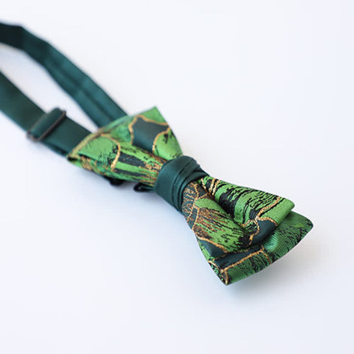 Men's Green Series Gold Tone Koi Bow Tie - image 14