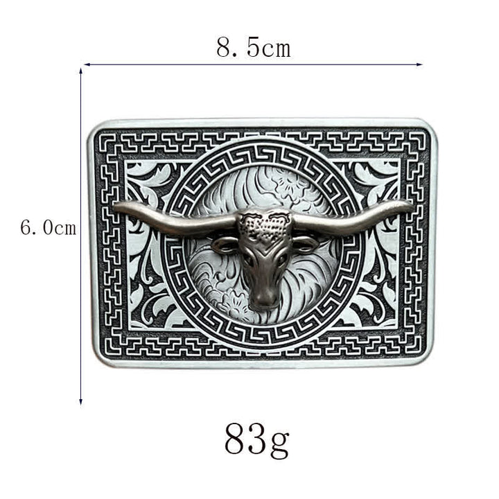 Men's DIY  Weatern Buckle Leather Belt - image 2