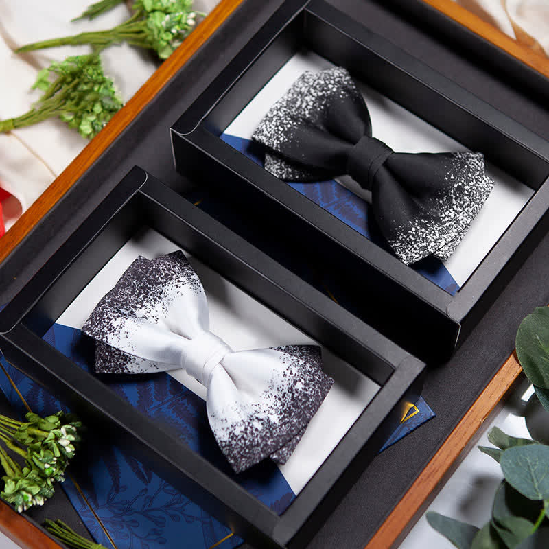 Men's Black White Resplendent Night Sky Bow Tie - image 3