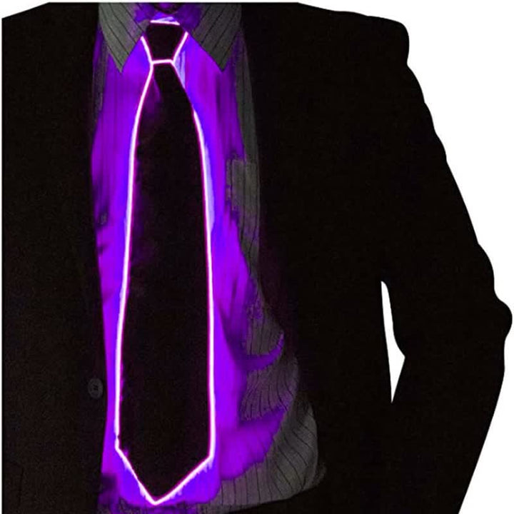 Funny Neon LED Colorful Glowing Necktie - Purple - image 11