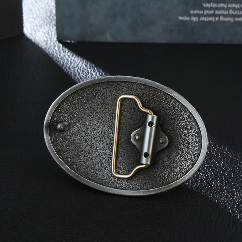 Men's DIY Soaring Eagle Engraved Floral Buckle Leather Belt - image 1