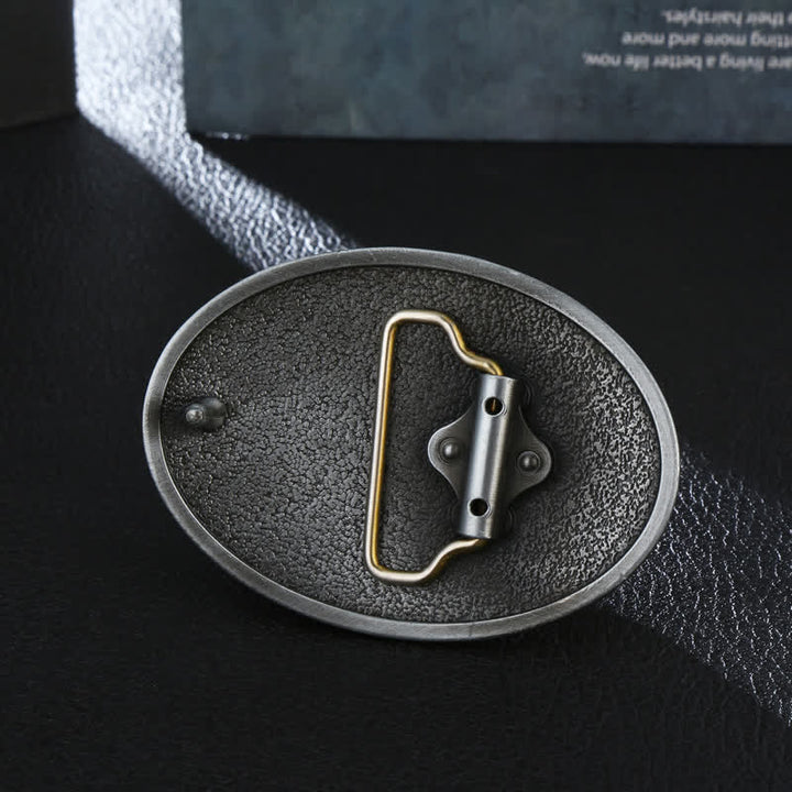 Men's DIY Soaring Eagle Engraved Floral Buckle Leather Belt - image 1