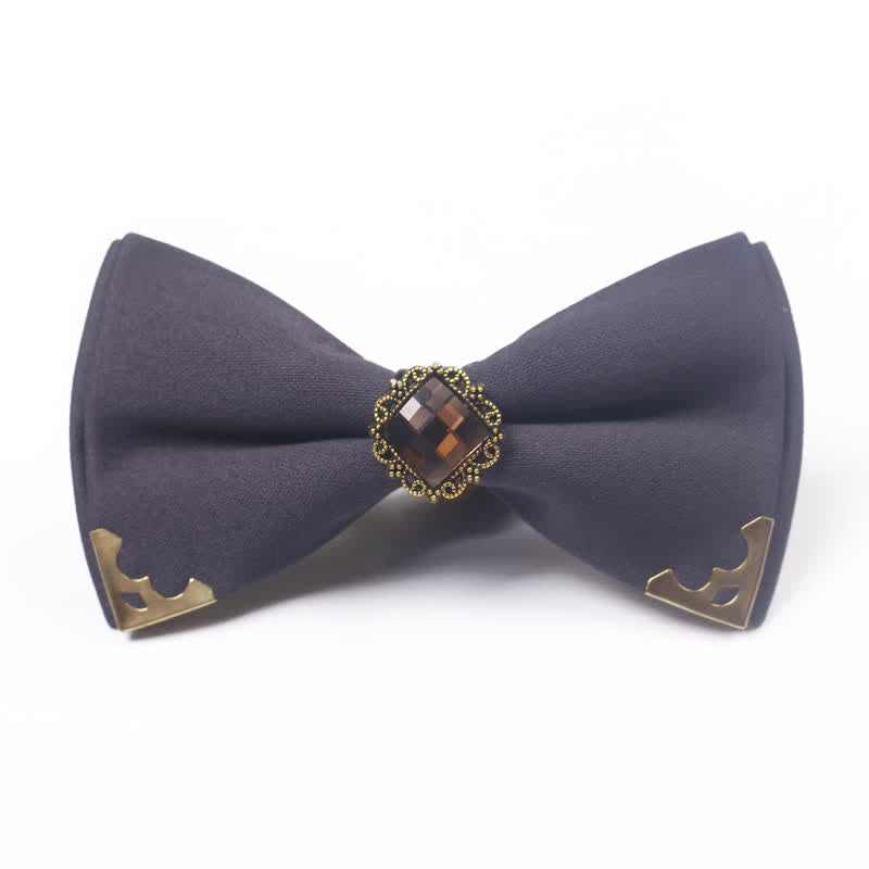 Men's Gem Golden Edge Cotton Bow Tie - Gray - image 7