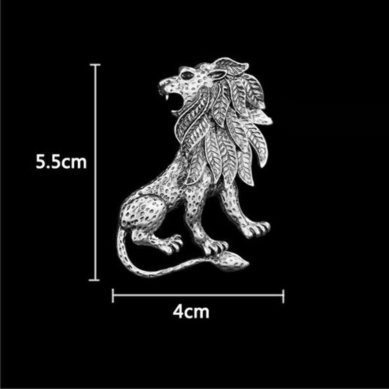 Men's Antique Retro Lion Brooch - image 4