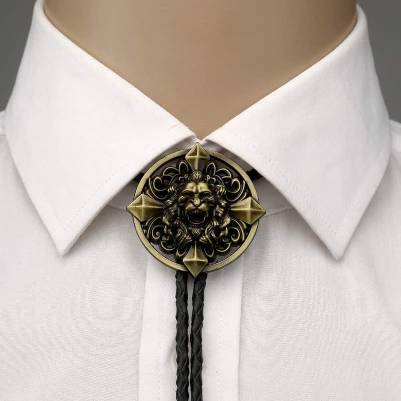 Novelty Animal Shape Howling Lion Bolo Tie - image 1