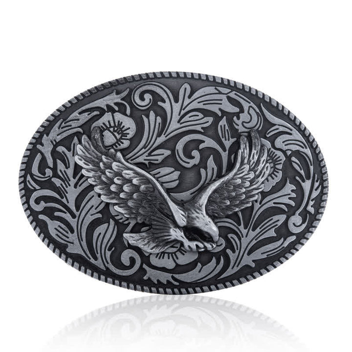 Men's DIY Animal Flying Eagle Buckle Leather Belt - image 4