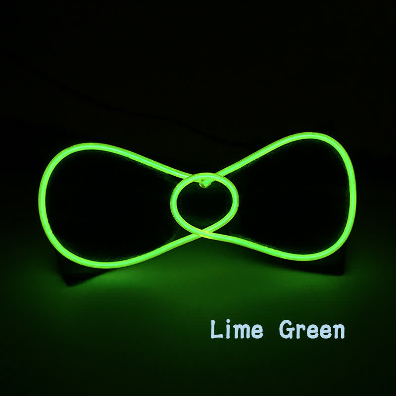 Flashing Round LED Glowing Bow Tie - Lime Green - image 5