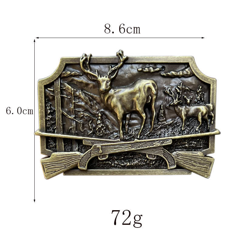 Men's DIY Deer Shotgun Hunter Buckle Leather Belt - image 2