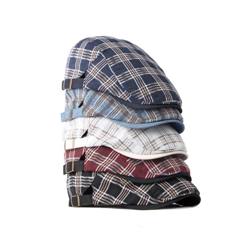 Travel Casual Checkered Beret Flat Cap - image 1