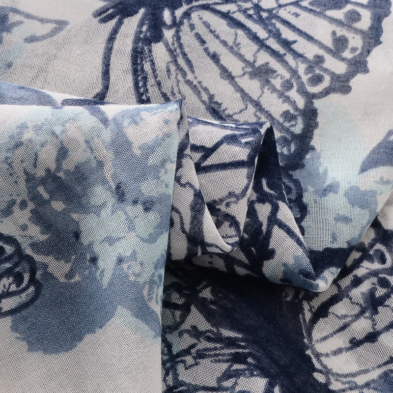 Women's Thin Lovely Butterfly Floral Tassel Scarf - image 5
