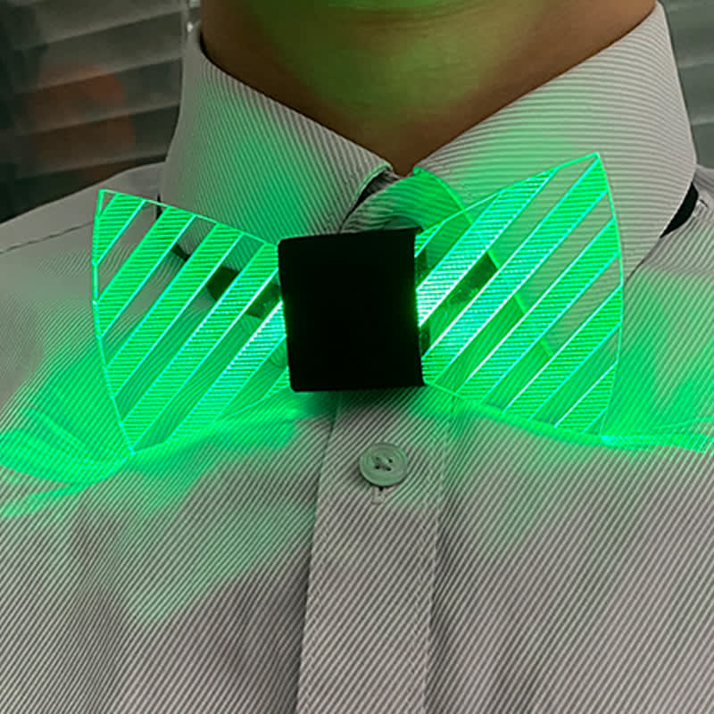 7 Colors Striped Luminous Party Acrylic Bow Tie - image 3