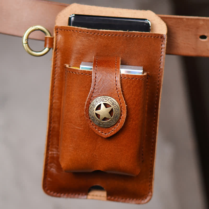 Star Magnetic Suction Leather Phone Belt Bag - image 4