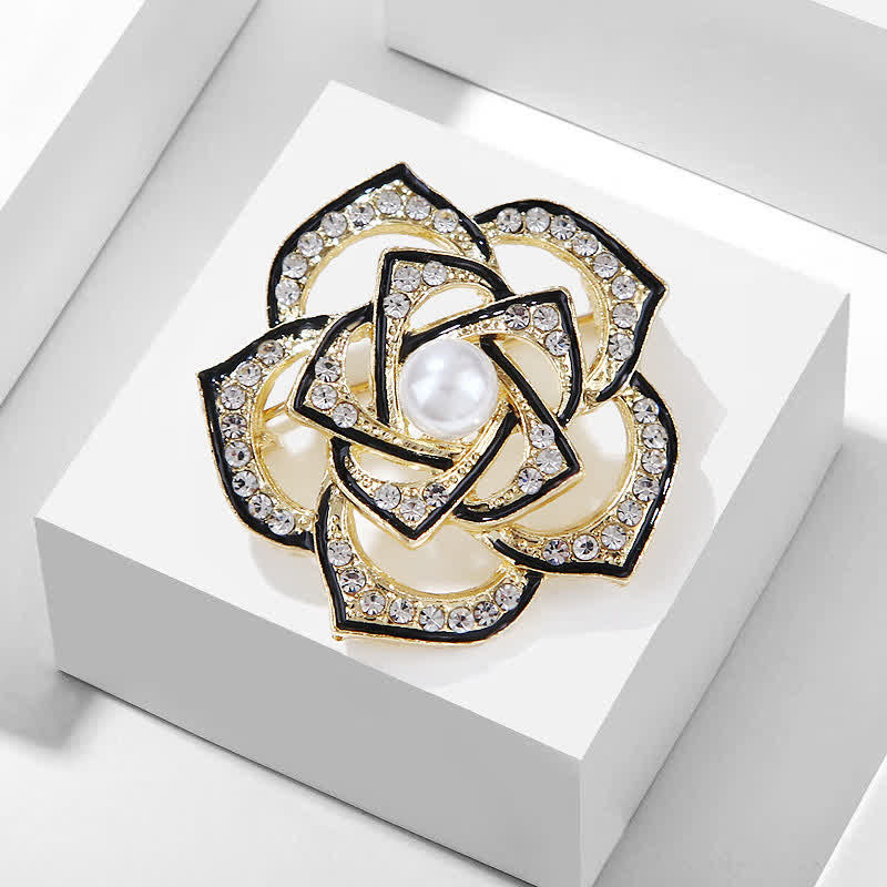 Women's Decorative Hollow Camellia Brooch - image 2