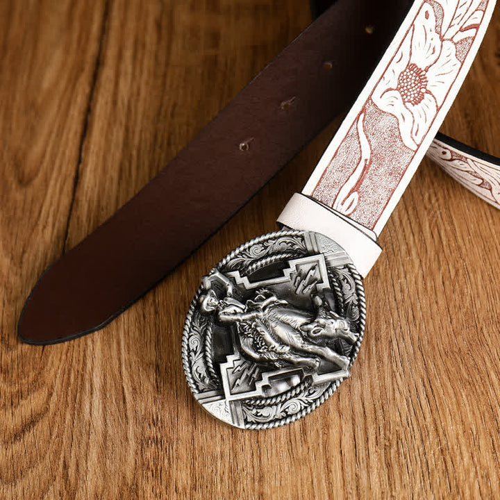Men's Domineering Riding Bull Leather Belt - image 3