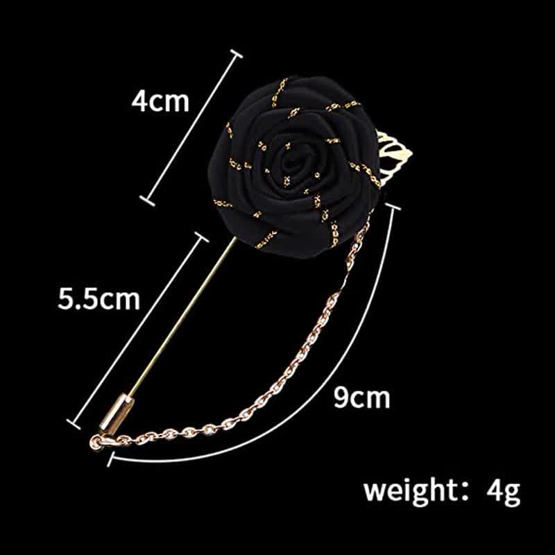 Men's Floral Camellia Chain Brooch - image 2