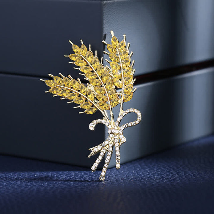Women's Shiny Wheat Bowknot Brooch - Champange - image 5