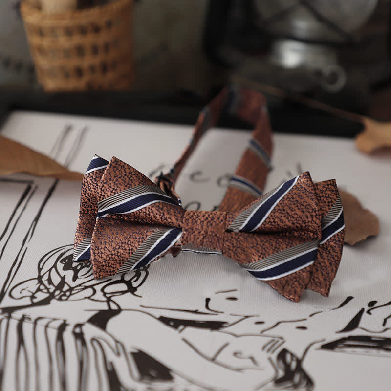 Men's Stylish Striped Dots Bow Tie - Style #5 - image 9