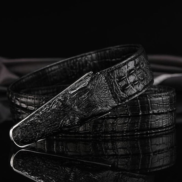 Men's Lifelike Crocodile Head Buckle Leather Belt - image 8