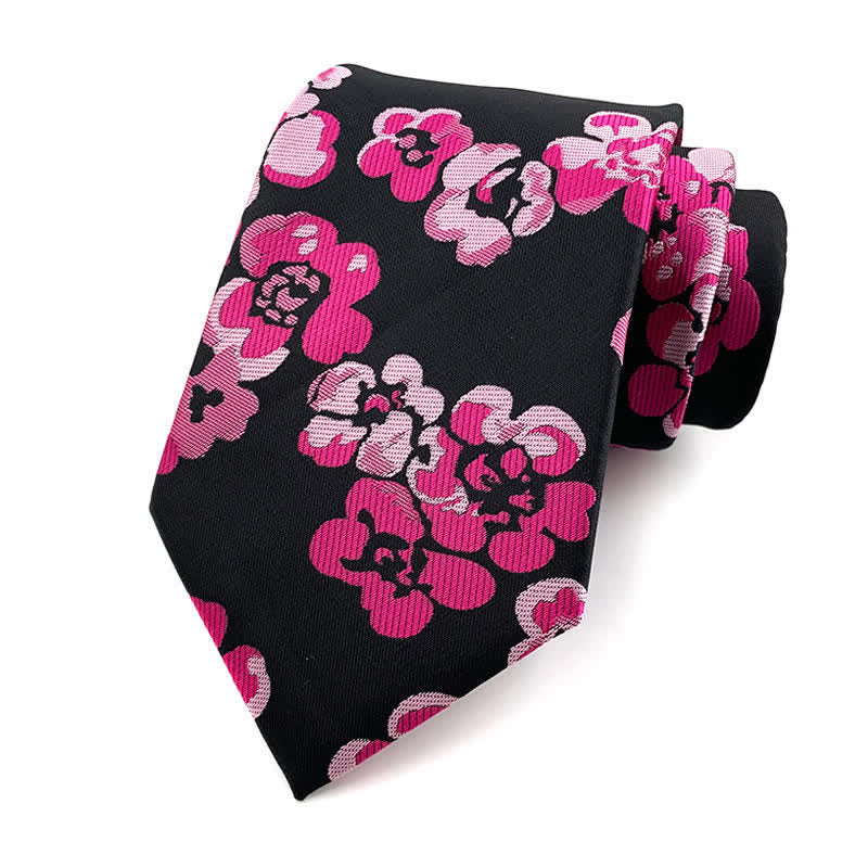 Men's Luxury Modern Floral Necktie - Pink - image 2
