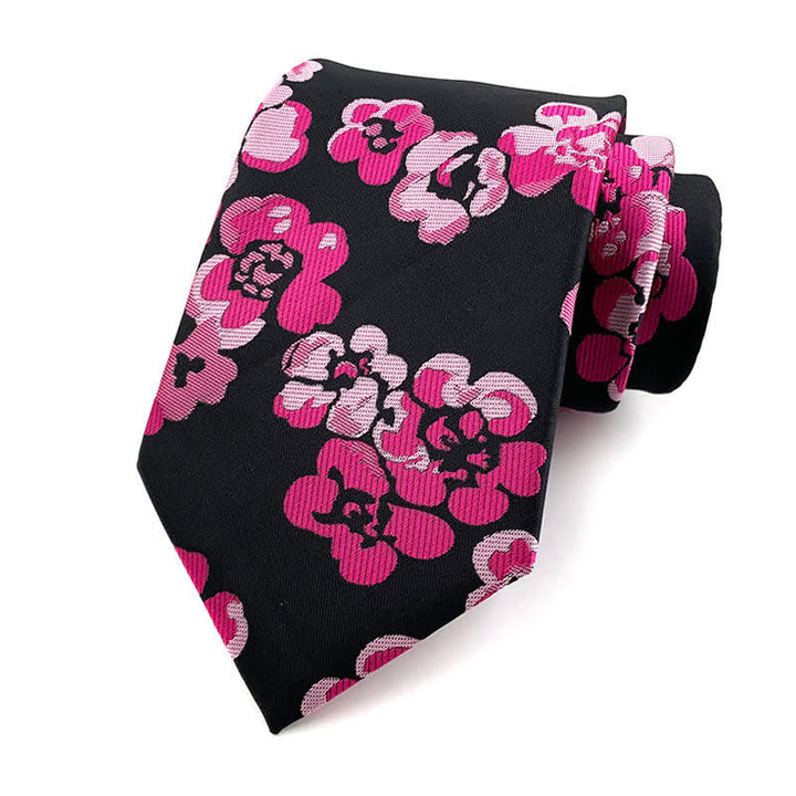 Men's Luxury Modern Floral Necktie - Pink - image 2